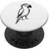 Birdwatcher Abstract Scribble Line Sketc Disegno divertente del pappagallo schizzo del birdwatching disegnato a mano PopSockets PopGrip Adesivo