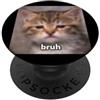 Funny Cat Humor Meme Art Graphic (Bruh) Carino Gatto Triste Gatto Dice Bruh Sfocato Meme Foto PopSockets PopGrip Adesivo