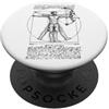 Grandio Design Archery Archer Bow And Ar Bowhunter Arciere Tiro con l'arco Vintage Vitruviano Uomo Da Vinci PopSockets PopGrip Adesivo