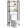 HOOBRO Scaffale sopra Toilette, Scaffale da Bagno, Scaffale sopra WC con 3 Ripiani, Mensola portaoggetti, Montaggio Semplice, Marrone Vintage e Nero EBF41TS01