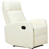 HOMCOM Poltrona Relax Reclinabile 165° con Poggiapiedi Regolabile Ergonomica in pelle PU, 65 × 92 × 100cm Crema