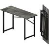 Lutown-Teen 120 cm Scrivania Pieghevole Per Computer, Scrivania Da Campeggio Per Computer Da Gioco, Tavolo Per Ufficio Domestico Senza Necessità Di Montaggio, Marmo Grigio