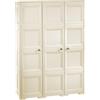 MA MAISON Armadio in Plastica 118 x 43 x 164 cm con 3 Ante, Vano Portascope e Puntali - Mobile Alto Salvaspazio per Ingresso e Balcone Coperto (Angora)