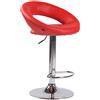 CLP Sgabello Cucina Rétro Moderno Olinda In Similpelle I Sedia Alta Bar Altezza Regolabile 60-81 CM, Colore:rosso, Colore del telaio:cromo