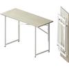 Lutown-Teen Scrivania Pieghevole 120 cm, Scrivania Da Campeggio Per Computer Da Gioco, Tavolo Da Ufficio Per La Casa Senza Necessità Di Montaggio, Naturale e Bianco