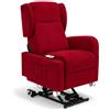 REDÒKASA Poltrona elettrica Atlanta per anziani, 4 motori 2+2, 4 ruote, funzione LIFT, optional batteria, alzapersona, braccioli estraibili, tavolino opzionale (Senza Tavolino, Bordeaux)