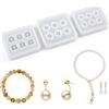 Cobee Stampi in silicone in resina epossidica con tappi di perle, stampo in silicone per ciondoli in resina per bracciali, perline, resina cristallina, stampo in silicone, per fai da te, stampi per