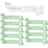YSUVIN Sposa Fascia Set, 10 PCS Fascia Addio al Nubilato con 1 Bianco Bride to Be e 9 Verde Salvia Team Bride Sash, Sposa Gadget per Addio al Nubilato, Matrimonio, Doccia Nuziale, Donne Decorazione