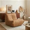 [en.casa] Poltrona Bassa Senza Braccioli Sedia Imbottita da Pavimento con Rivestimento Trapuntato in Microfibra Pouf Poltrona Relax Soggiorno Camera da Letto 75x90x100 cm - Marrone