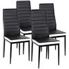 LANTUS Set 4 sedie impilabili Modello per Cucina Bar e Sala da Pranzo, Robusta Struttura in Acciaio Imbottita e Rivestita in Finta Pelle,4 pezzi (nero + bianco)