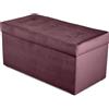 MG Design Pouf contenitore imbottito 45 × 90 cm Viola - capacità ca. 100 L, fino a 300 kg, superficie morbida con leggero riflesso, struttura in legno massiccio, già montato e facile da pulire