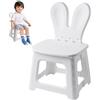 Peosaard Sedia Pieghevole per Bambini, Sedia Pieghevole per Bambini Sgabello in plastica con Supporto per Schienale per Orecchie di Coniglio, Bambino Resistente con Maniglia Incorporata Portatile p