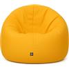 PATCH HOME - Pouf 2 in 1, cuscino da pavimento, poltrona a sacco da gaming, per adulti e bambini, con imbottitura (giallo, Ø 155 cm)