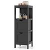 LIFEZEAL Mobiletto Bagno Salvaspazio, Scaffale Multiuso con 2 cassetti, Mobile Bagno in Legno 38x30x89cm, Armadietto da Terra per Cucina e Soggiorno (nero 2)