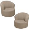 Generic Rivestimento Poltrona Barrel Elasticizzato Tessuto Jacquard - Copripoltrona Girevole Moderno Rimovibile Lavabile - Copertura Divano per Soggiorno, Ufficio(E,2PCS)