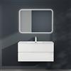 Mai & Mai Mobile Bagno Sospeso 100cm con Lavabo e Specchio, Bianco opaco
