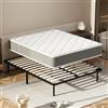 DEWINNER Letto Completo con Materasso in Schiuma 140x190 cm - Struttura 35 cm di Altezza (Gambe 32 cm) - Doghe con 7 Gambe e 13 Doghe in Pioppo - Struttura Letto Stabile e Facile da Mont