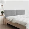 DHOME Testiera Imbottita Liscia Arrotondata in Velluto Premium per Parete Acustica Testate Letto Fonoassorbenti Camera da Letto (Grigio, 200cm Dual)