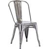 Duhome Sedia da Sala da Pranzo in Metallo Ferro con Schienale Stile Vintage impilabile Design Industriale Selezione Colore 666, Colore:Metallico, Materiale:Metallo