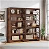 Tribesigns Libreria a 6 ripiani, stile vintage, altezza 180 cm, 5 ripiani, per casa, ufficio, soggiorno, camera da letto, set di 2