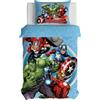 BrandMac Avengers Marvel Biancheria da letto per bambini | Copripiumino 140x200 cm & federa 50x70 cm | 100% cotone, morbido e traspirante | Design ufficiale Avengers