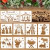 HOWAF 10 stencil per presepe natalizio, decorazione fai da te per finestre