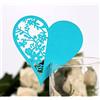 GIVBRO 50PC a forma di cuore tavolo segnaposto cartolina con nome scavato biglietto di auguri per bicchiere di vino tazza bouquet decorazione blu