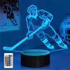 CooPark 3d Luce notturna per hockey su ghiaccio per bambini con telecomando 16 colori che cambian, tema sportivo arredamento camera da letto fantastico regalo di compleanno di Natale per bambini