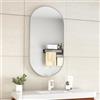 Erfu Specchio da bagno ovale 50 x 100 cm di lusso - Riscaldamento anti-appannamento, illuminazione a LED dimmerabile, temperatura colore regolabile, tocco (grigio gunmetal)