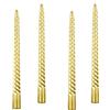 Kemladio 4 candele coniche da 25,4 cm, brucianti non profumate, affusolate per 7,5 ore, cene fantasiose, candele alte, decorazioni per feste di Halloween (4 pezzi, oro)