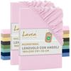 Lavea® Set 2 Lenzuola con Angoli Matrimoniale Maxi 180x200 cm - Microfibra Morbida e Traspirante - Per Materassi fino a 35 cm - Con Elastico Tutto Intorno - Certificato OEKO-TEX - Rosa