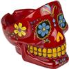 BLUECHOLON Posacenere in resina con teschio messicano, design del Giorno dei Morti, multicolore, 12 cm, 6 colori assortiti, con scatola regalo (rosso)