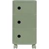 DOPBENT Cassettiera arrotolabile con 3 cassetti, armadietto sotto scrivania, armadietto da ufficio con ruote, per ufficio e casa (verde matcha)