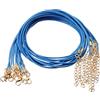QUARKZMAN 10 Pezzi Filo Per Collana Cerato 18 Pollici Blu Chiaro | 2 Mm Di Diametro, Per Ciondoli Bracciali Collane Accessori, Cordino Per Collana, All'ingrosso, Con Chiusura