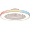 Mantra Iluminación Ventilatore da soffitto LED 60 W GAMER 55,6 × 14,2 cm bianco con telecomando luci RGB