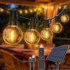 Hopexy Catena luminosa solare per esterni, 20 m, 30+2 lampadine LED G40 | Illuminazione solare impermeabile per esterni, per giardino, balcone, feste e decorazioni. Include telecomando
