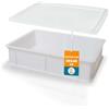 AKITAInk Portapane con Coperchio | Contenitore per Lievitazione e Conservazione Impasto, Plastica Lavabile in Lavastoviglie, 30x40x10 cm - Ideale per Pane e Pizza