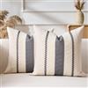 Aisybaklyn Federe de Cuscini 40x40 Cotone e Lino Grigio Copricuscino Moderno Intrecciato Macramè Moderno Fodere Cuscini Cerniera Invisibile per Soggiorno Giardino Sedie