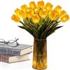 Generico Romantica Luce Radiante A Tulipano - Lampada Da Tavolo Con Tulipani Scintillanti | Lampada Da Comodino Con Tulipani Artificiali Ill-uminati A LED Da 15 Pezzi Per La Casa, Il Soggiorno (Giallo)