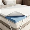 NARCISO Topper Memory Foam 160x190, Topper Matrimoniale Made in Italy, Lastra di Supporto Alta 5 cm, Dotato di Forti Elastici agli Angoli per Fissaggio Anti-Spostamento, Rivestimento Massaggiante