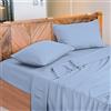 NARCISO - Lenzuola Una Piazza e Mezza 100% Cotone Made in Italy, Completo Letto Composto da 1 Lenzuolo Sotto con Angoli 130x200, 1 Lenzuolo Sopra 190x290, 1 Federa Cuscino 50x80cm (Azzurro)