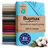 Buymax® Lenzuolo con Angoli Una Piazza e Mezza 120x200 cm in 100% Cotone Jersey - Colore Turchese, per Materassi fino a 25 cm di Altezza