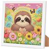 Arttoplus Kit per Pittura con Diamanti per Bambini Ragazzi e Ragazze con Cornice Bradipo, Pittura con Diamanti per Bambini dai 4 5 6 8 10 Anni Bradipo, Set di Pittura con Diamanti 5D per Animali per
