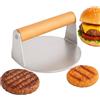 KITDAHOM Smash Burger Pressa in Acciaio Inox - Hamburger - Pressa per Hamburger, 5.5 Pollici, con Manico in Legno Anti-Ustione, per Pressare Hamburger e Rimuovere Grasso, Adatta per Carne e Grigliate (14 cm)