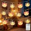 Meision Decorazione con motivo volpe e gatto, decorazione per la cameretta dei bambini con timer 8/16 + modalità sempre accesa + lunghezza totale 1,5 metri, decorazione interna per cameretta dei