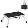 Fishtec Predellino pieghevole 1 gradino - Scala, scaletta, sgabello di acciaio - Larga superficie antiscivolo - Capacità di carico 150 Kg - Impugnatura di trasporto - Ideale camper, roulotte - 46 x 32 x 17 cm