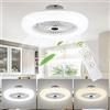 Yakimz Ventilatore da soffitto con luce e telecomando 80W, con ventilatore Velocità del vento regolabile e temperatura del colore, 3 temperature di colore, timer per camera da letto soggiorno