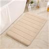 Hiseng Tappetino da Bagno Antiscivolo in Memory Foam, Morbido Assorbente Lavabile per Bagno e Doccia (40x120CM, Beige)