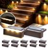 Solpex 12 lampade solari per esterni, luce bianca calda, luci solari impermeabili, illuminazione a LED per scale esterne, gradini, recinzioni, giardino, cortile, decorazione (marrone)