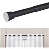 STORESDECO Asta per tende senza forare telescopica in metallo estensibile 28 mm montaggio a pressione resistente per tende armadi e bagno STORESDECO colore nero 140-250 cm